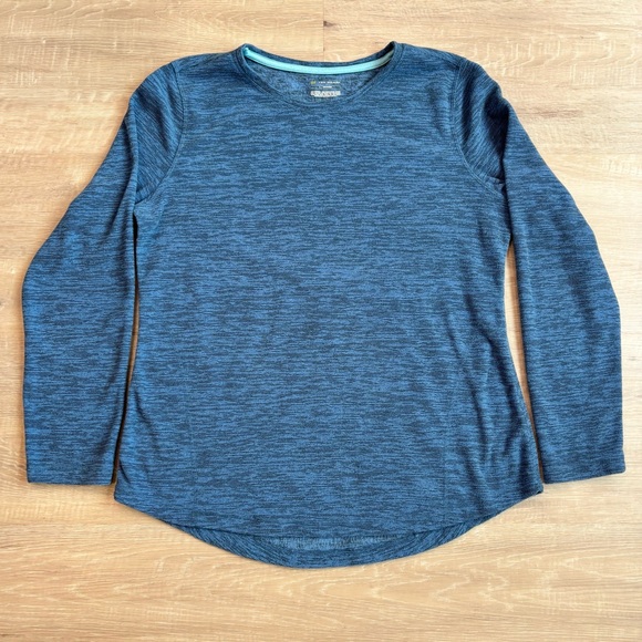 Tek Gear Ultrasoft Fleece Blue & Black Space Dye Crew Neck Sweatshirt Size Large - Picture 1 of 4
